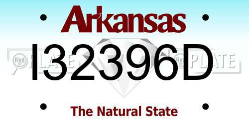 I32396D Arkansas License Plate