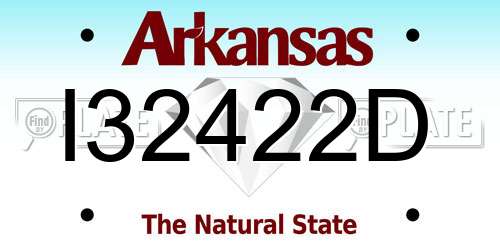 I32422D Arkansas License Plate