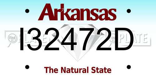 I32472D Arkansas License Plate