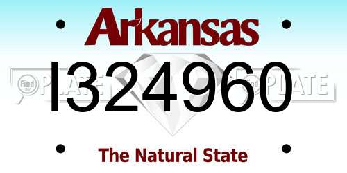 I324960 Arkansas License Plate