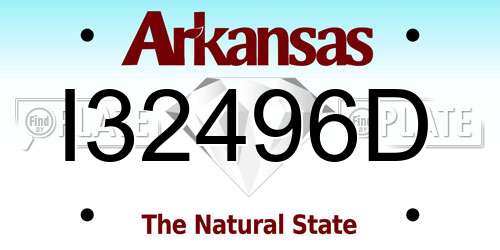 I32496D Arkansas License Plate
