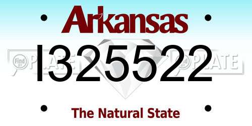 I325522 Arkansas License Plate