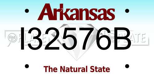 I32576B Arkansas License Plate