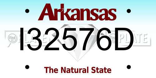 I32576D Arkansas License Plate