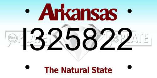 I325822 Arkansas License Plate