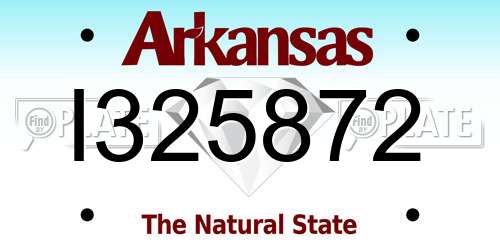 I325872 Arkansas License Plate