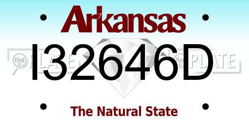 I32646D Arkansas License Plate