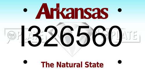 I326560 Arkansas License Plate