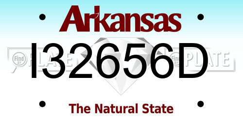 I32656D Arkansas License Plate