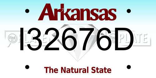 I32676D Arkansas License Plate