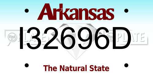 I32696D Arkansas License Plate