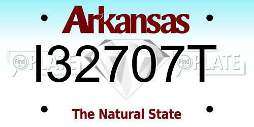 I32707T Arkansas License Plate