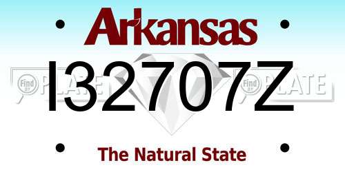I32707Z Arkansas License Plate