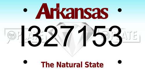 I327153 Arkansas License Plate