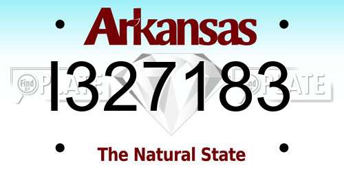 I327183 Arkansas License Plate