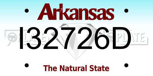 I32726D Arkansas License Plate