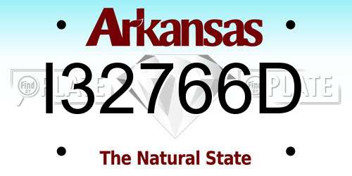 I32766D Arkansas License Plate