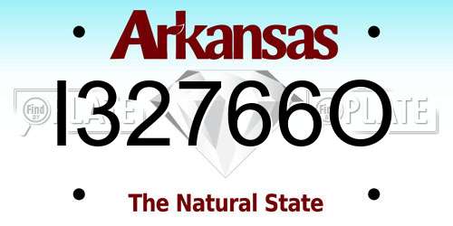 I32766O Arkansas License Plate