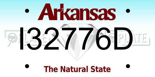 I32776D Arkansas License Plate