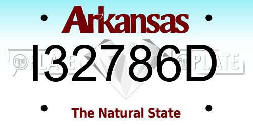 I32786D Arkansas License Plate