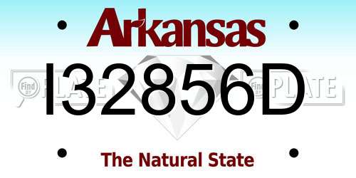 I32856D Arkansas License Plate