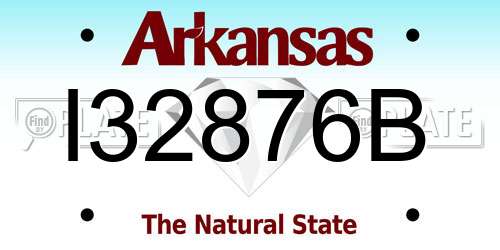 I32876B Arkansas License Plate