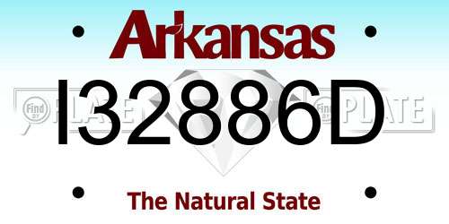 I32886D Arkansas License Plate