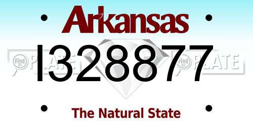 I328877 Arkansas License Plate