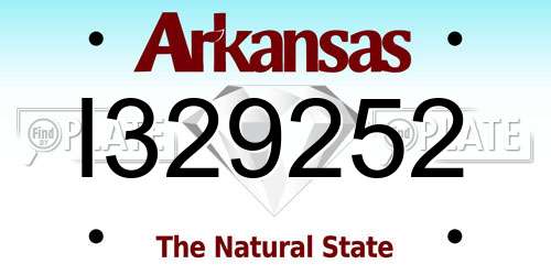 I329252 Arkansas License Plate