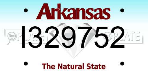 I329752 Arkansas License Plate