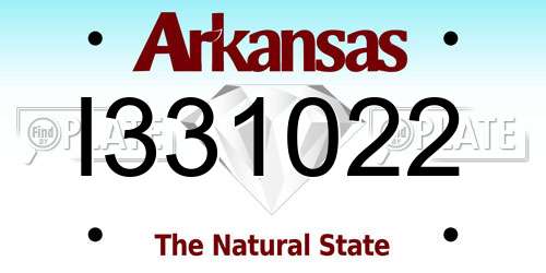 I331022 Arkansas License Plate