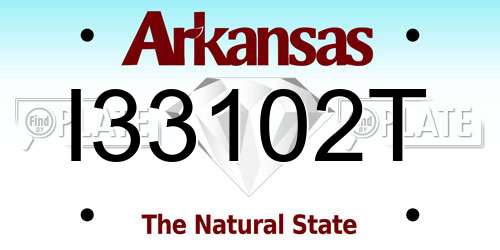 I33102T Arkansas License Plate