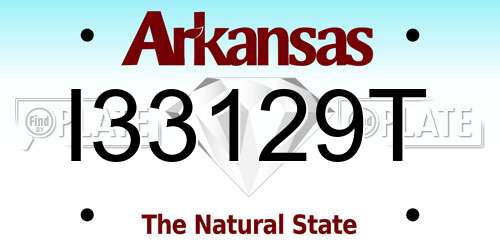 I33129T Arkansas License Plate