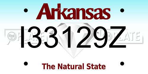 I33129Z Arkansas License Plate