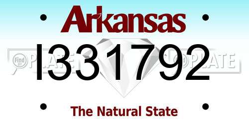 I331792 Arkansas License Plate