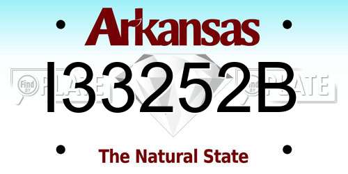 I33252B Arkansas License Plate