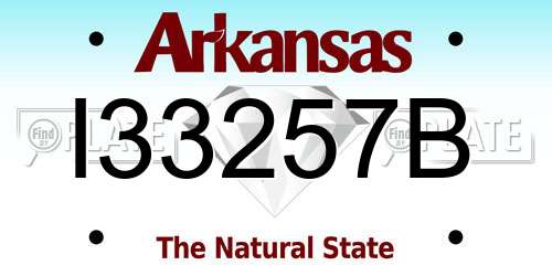 I33257B Arkansas License Plate