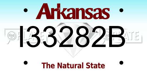 I33282B Arkansas License Plate