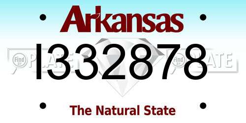 I332878 Arkansas License Plate