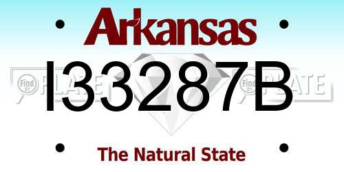 I33287B Arkansas License Plate