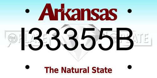 I33355B Arkansas License Plate