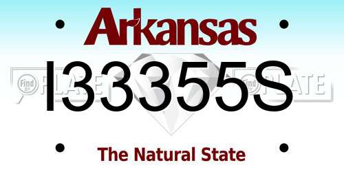 I33355S Arkansas License Plate