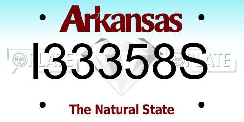 I33358S Arkansas License Plate
