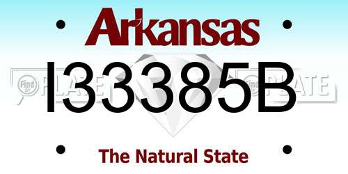 I33385B Arkansas License Plate