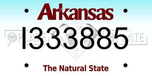 I333885 Arkansas License Plate
