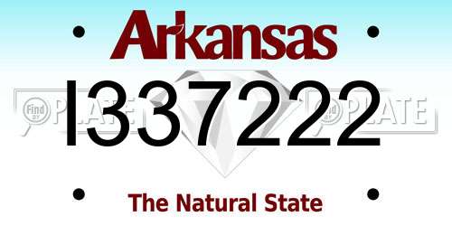 I337222 Arkansas License Plate