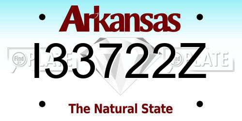 I33722Z Arkansas License Plate