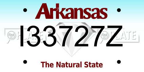 I33727Z Arkansas License Plate