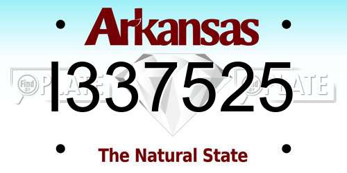 I337525 Arkansas License Plate