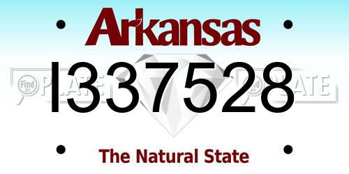 I337528 Arkansas License Plate